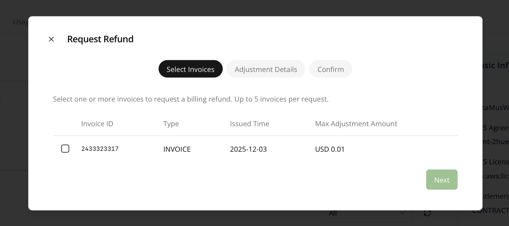 SCABA self-service billing adjustments in Suger
