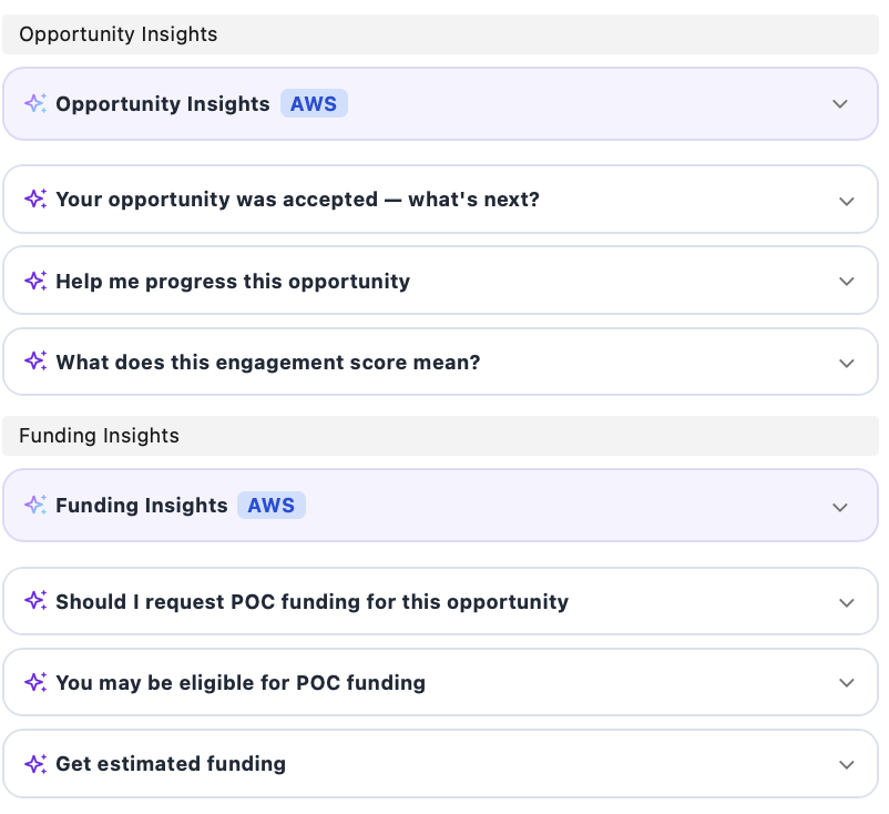 AWS Partner Central Agents accessible through the Suger widget in Salesforce