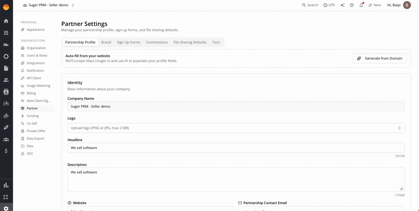 Partner commission plans and automated payout calculation in Suger PRM